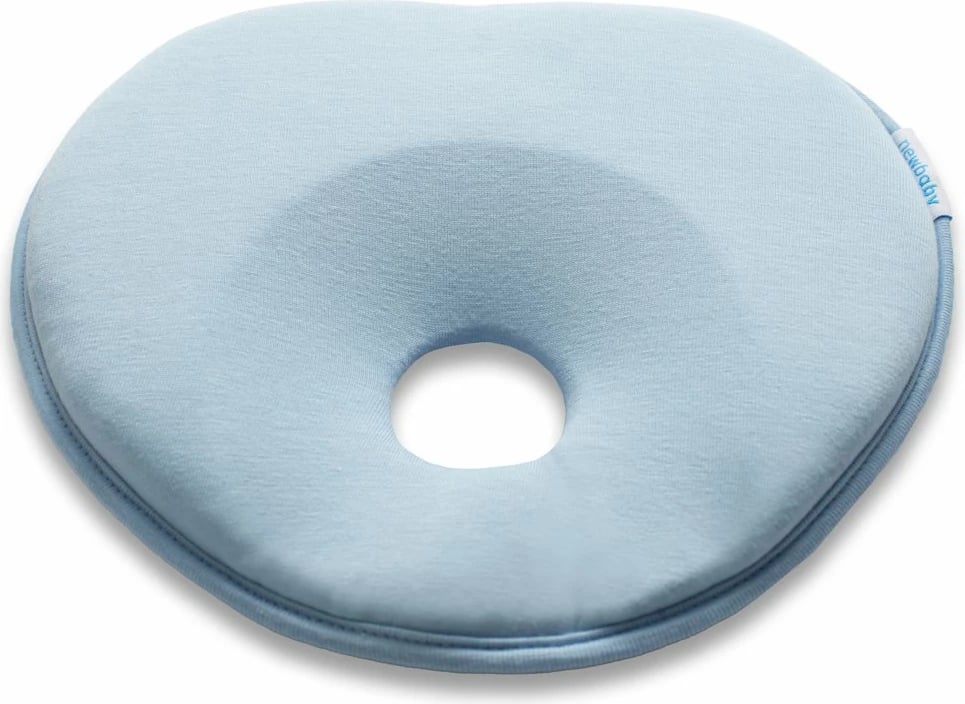 Jastëk foshnje ergonomik korrektues, New Baby BASIC, 21x30 cm, 0-6 muaj, pambuk/elastan, blu