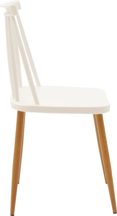 Tavolinë me karrige, 5 pjesë, ngjyrë bardhë-natyrale, D80x73cm