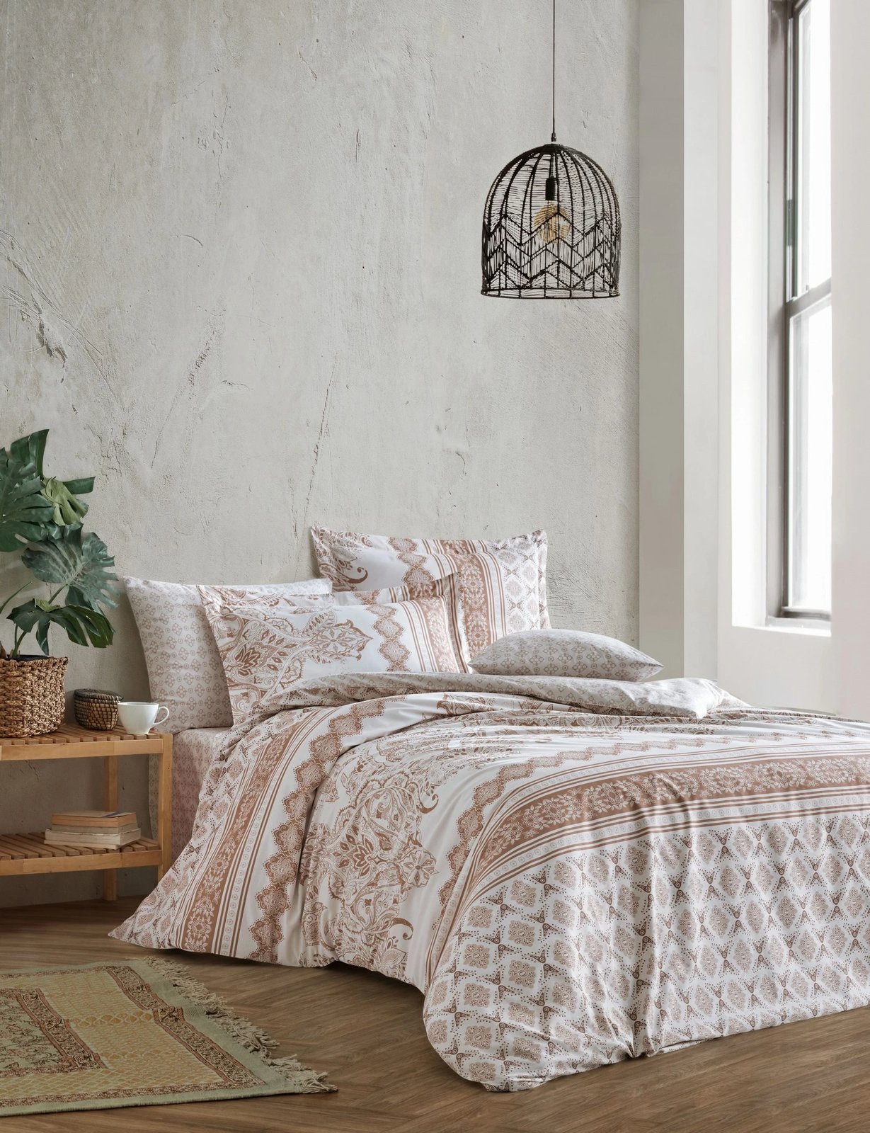 Jastëk ranforce, ngjyrë bezhë dhe kafe, L'essentiel, Ligya, 80x80cm