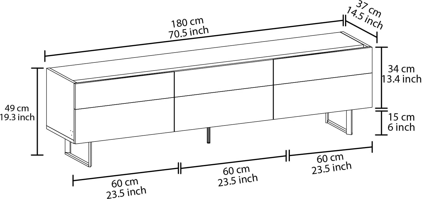Komodë TV Skye Decor, e zezë, lis