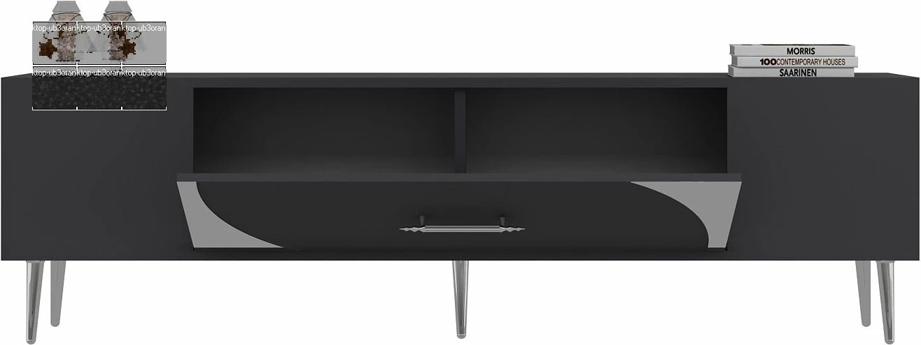 Komodë TV Skye Decor, anthracite, argjend