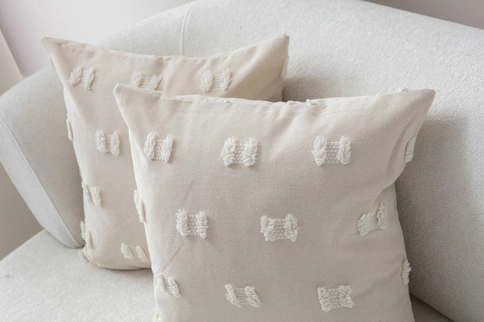 Set mbulesash jastëku (2 copë), Evila Originals, Tuffet, krem v3