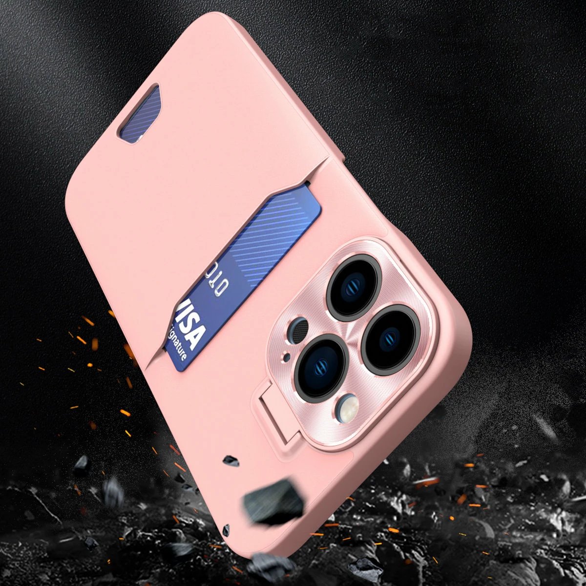 Mbështjellës Hurtel Leather Stand Case për Samsung Galaxy S23 Ultra, me xhep për kartela, me stand, Rozë
