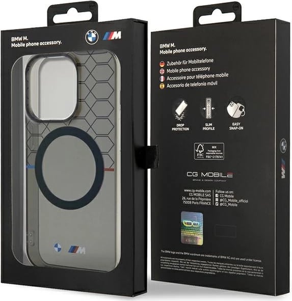 Mbështjellës BMW Pattern MagSafe për iPhone 13 Pro / 13, Gri
