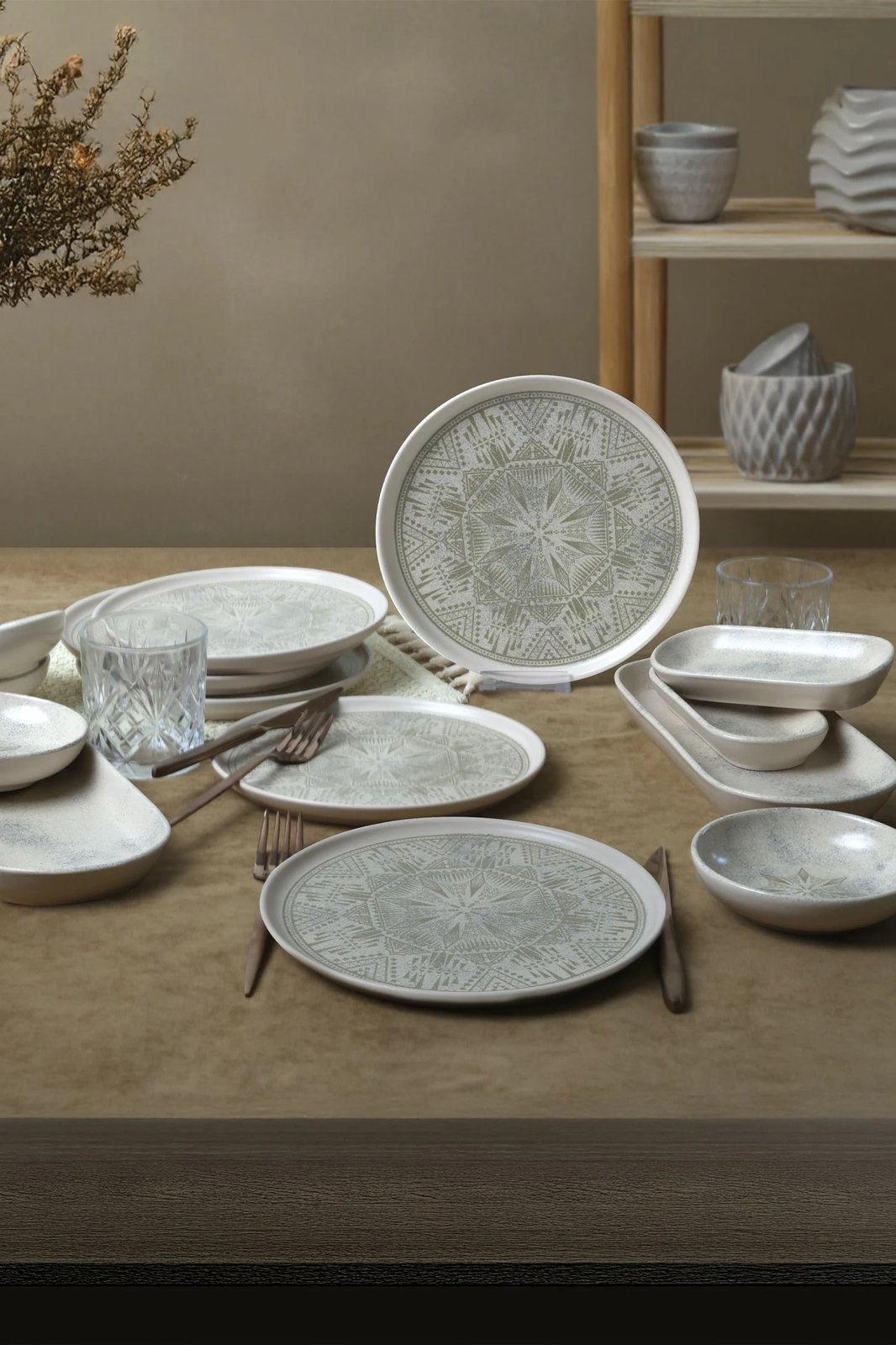 Set mëngjesi 14 pjesësh, Hermia Concept, X00019003, ngjyrë krem