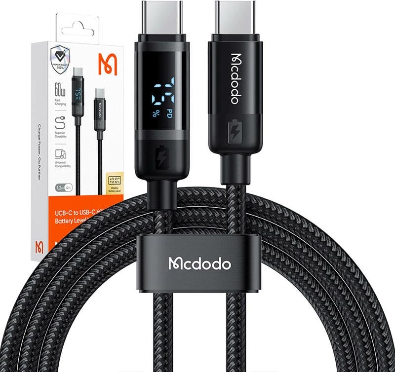 Kabllo USB-C në USB-C Mcdodo CA-5780, 1.2m, 60W, e zezë