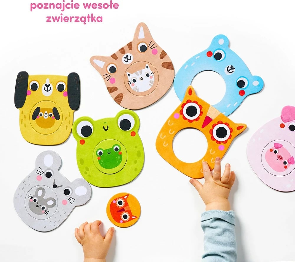Puzzle me vrimë CzuCzu My Puzzle with Hole - Animals, 7 copë, për fëmijë, shumëngjyrëshe