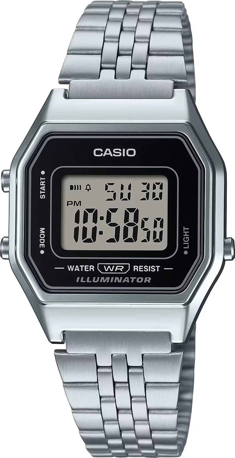 Orë dore CASIO VINTAGE ICONIC LADY STEEL, e zezë