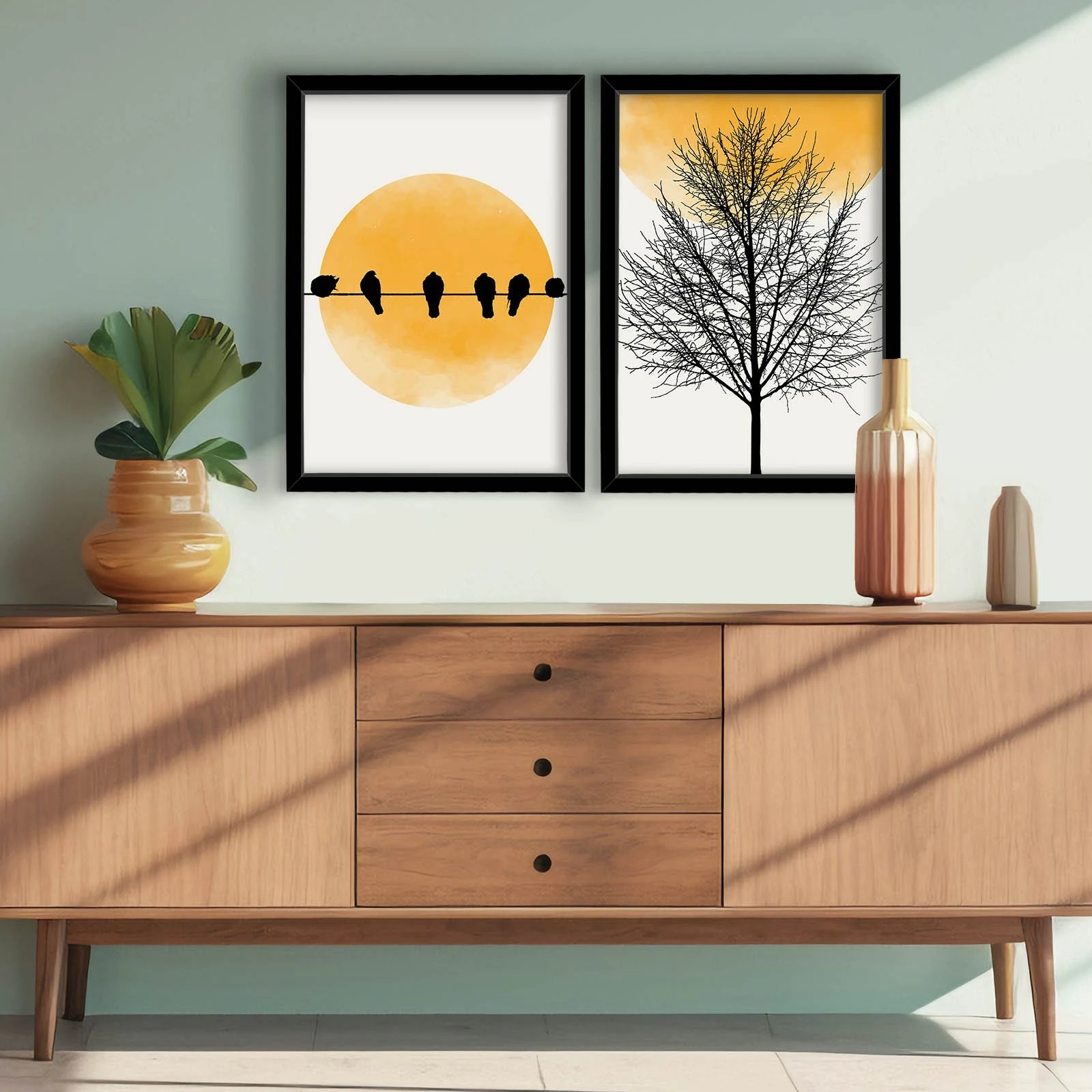 Pikturë dekorative me kornizë MDF (2 copë), Wallity, 2p3752softct-008