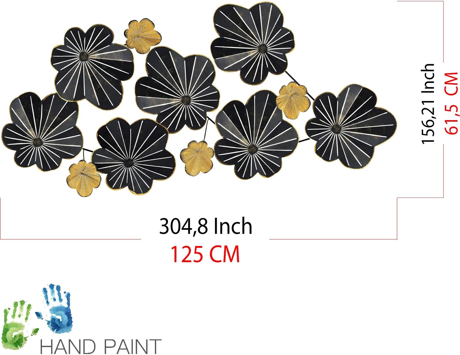 Aksesor dekorativ metalik për mur Wallity, Kadem, shumëngjyrësh