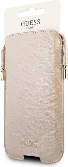 Mbështjellës telefoni Guess Saffiano, GUE001294, për iPhone 12/12 Pro 6.1", Ari