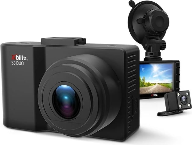 Video regjistrues makine Xblitz S3 DUO, Full HD, 2 kamera, 128 GB, Zi