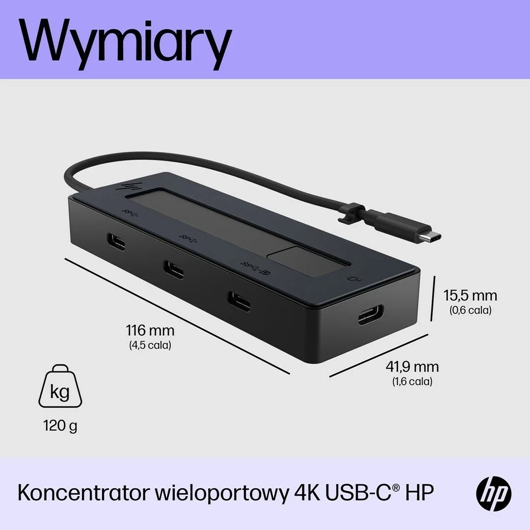 Hub HP 4K USB-C Multiport, i zi