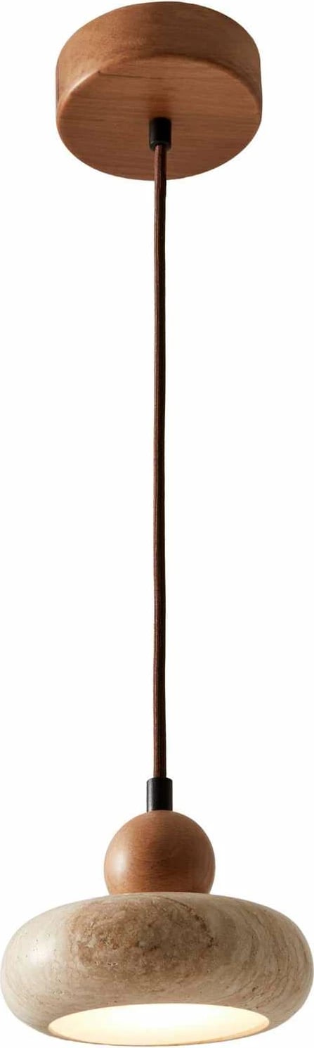 Llambë tavani Opviq, rrumbullake, ngjyrë lisi dhe bezhë