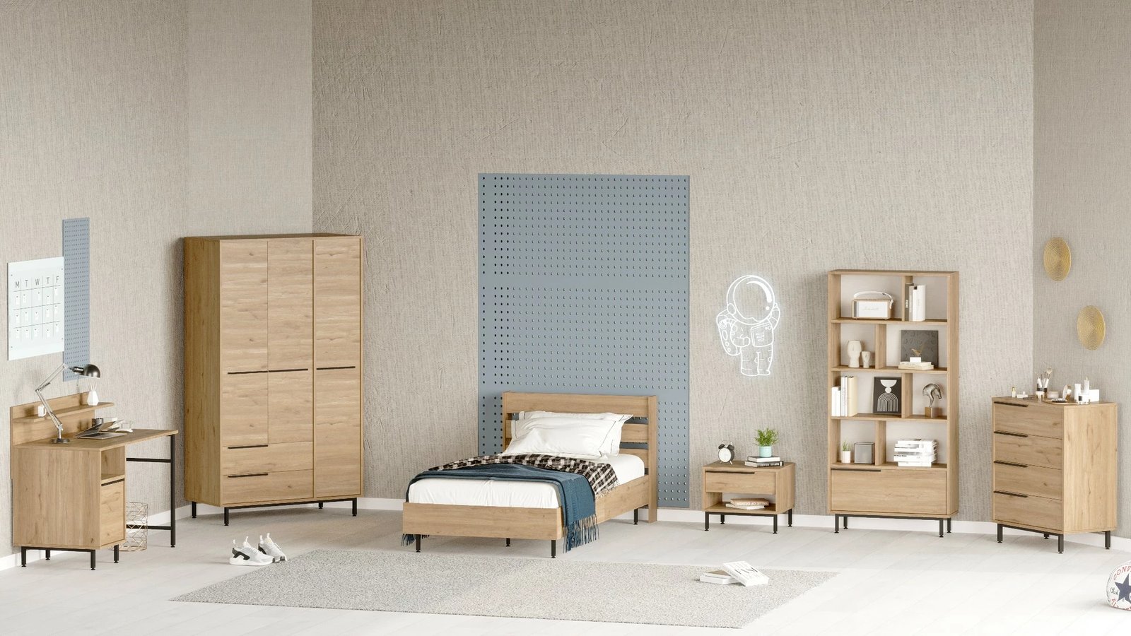 Set dhome për të rinj Skye Decor, ngjyrë lisi, ON26-S