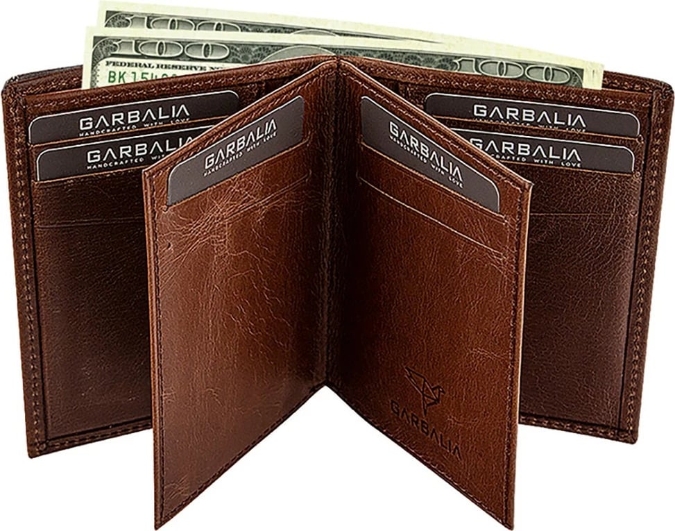 Portofol për burra, lëkurë natyrale, ngjyrë kafe, Zoozie Bags, Gomez