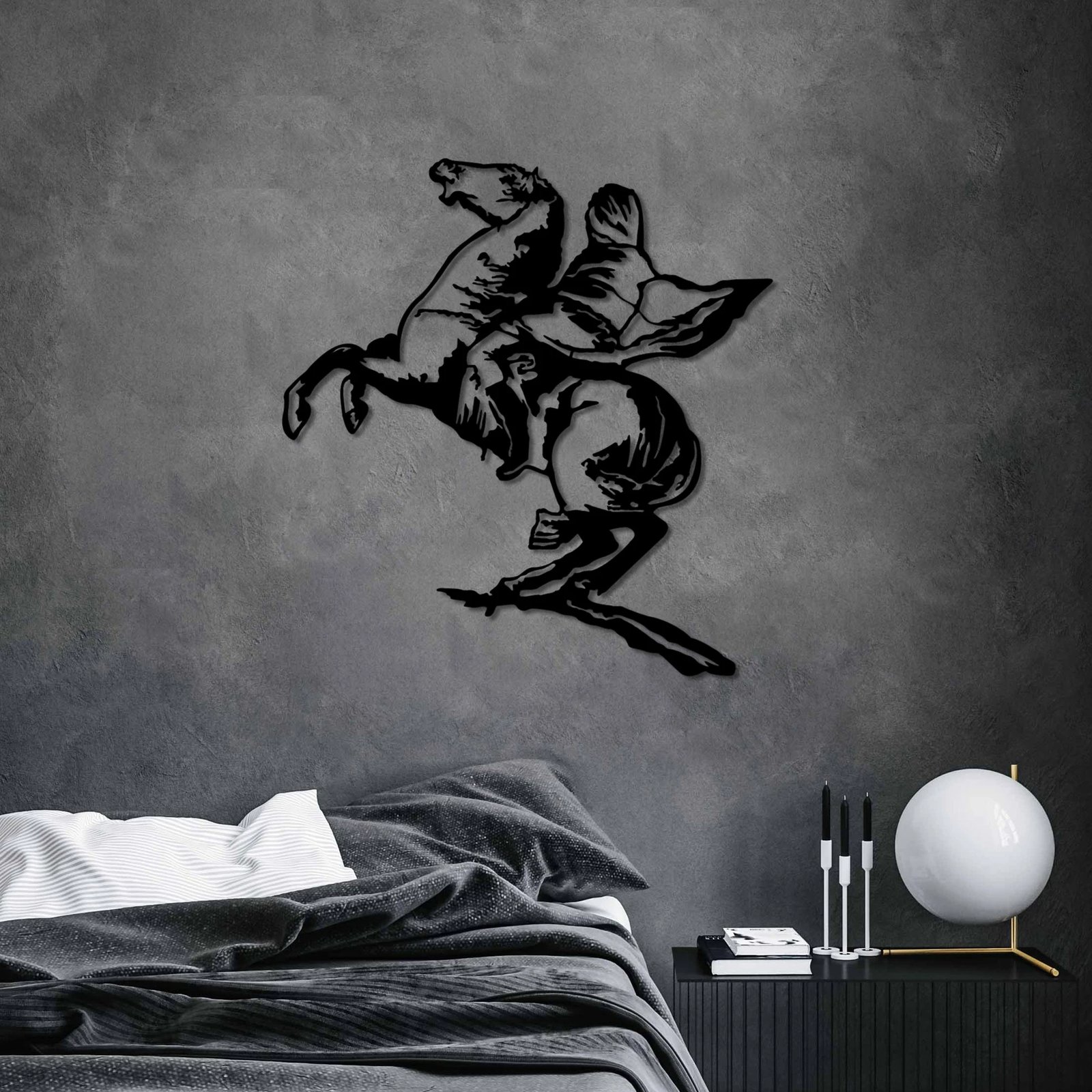 Aksesor dekorativ metalik për mur, Wallity, Banksy 10, ngjyrë e zezë