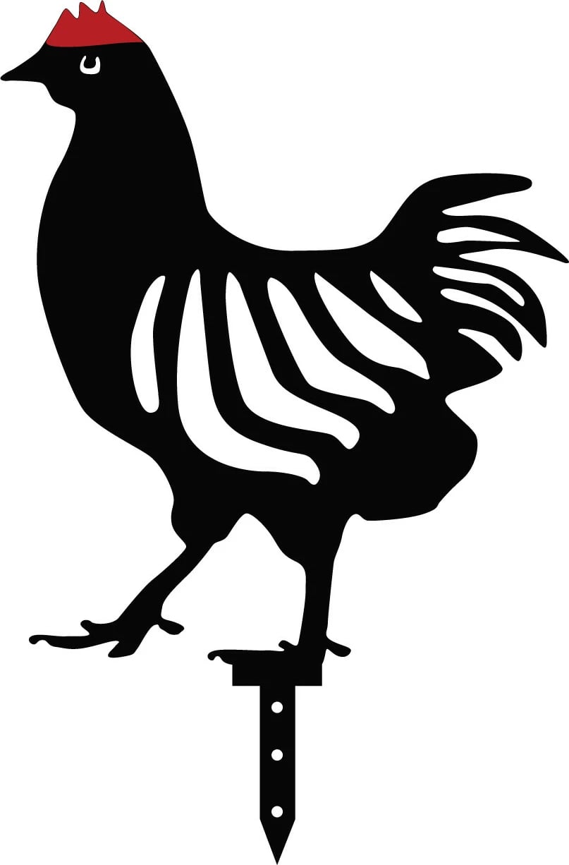 Set dekorativ për kopsht, familje pulash, metal i zi, Aberto Design, 4 copë