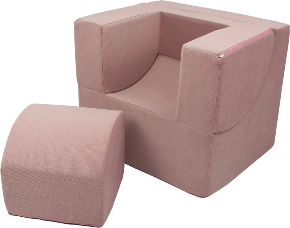 fotelje për fëmijë, Vell, palosëse, shndërrohet në shezlong, sfungjer poliuretani, këllëf i heqshëm, rozë