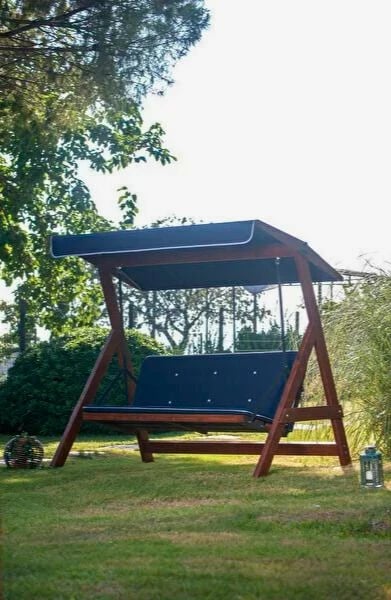 Karrige lëkundëse treshe për kopsht, ngjyrë navy blue, Skye Decor Roma 2002