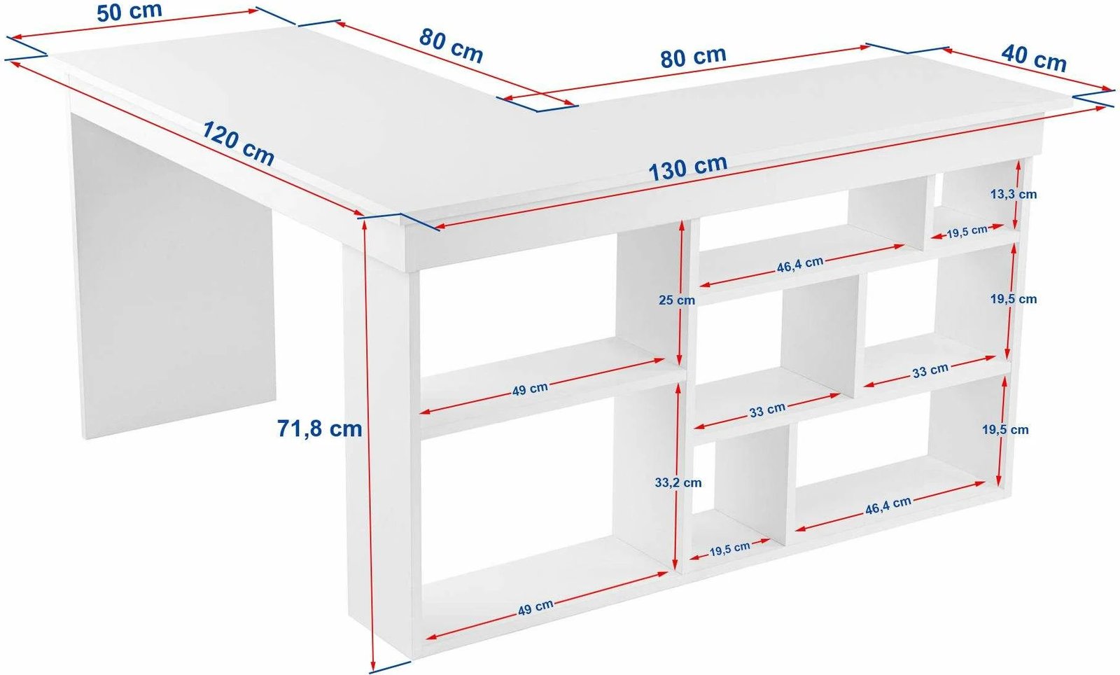 Tavolinë pune Nordure, Vesper, ngjyrë arre dhe e bardhë