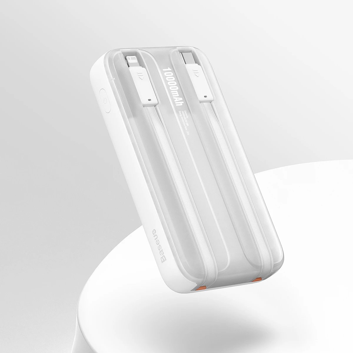 Powerbank Baseus Comet Series PPMD020002, 10000mAh, 22.5W, me ekran, me kabllo USB-C dhe Lightning, e bardhë
