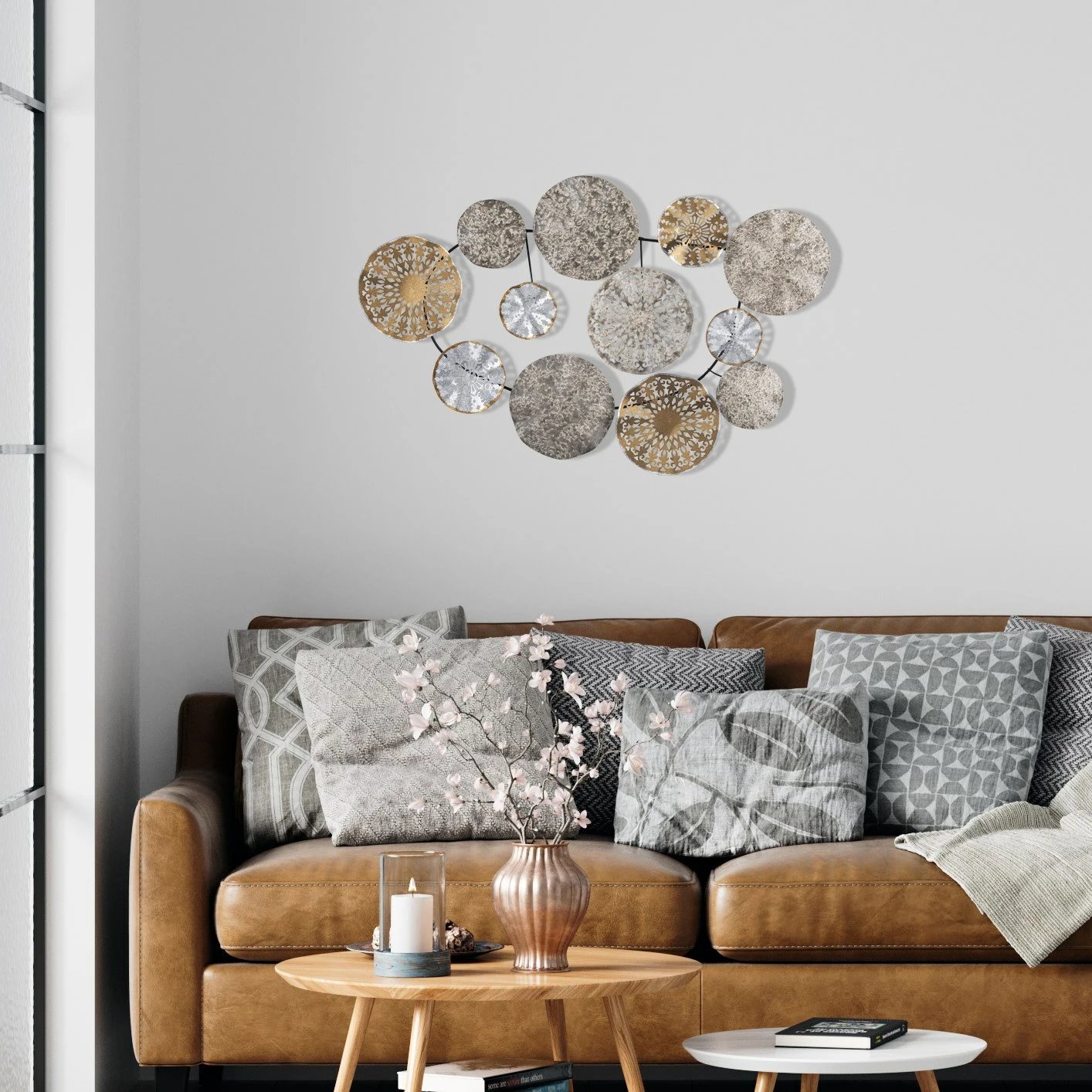 Aksesor dekorativ metalik për mur Wallity, Saye 5, shumëngjyrësh