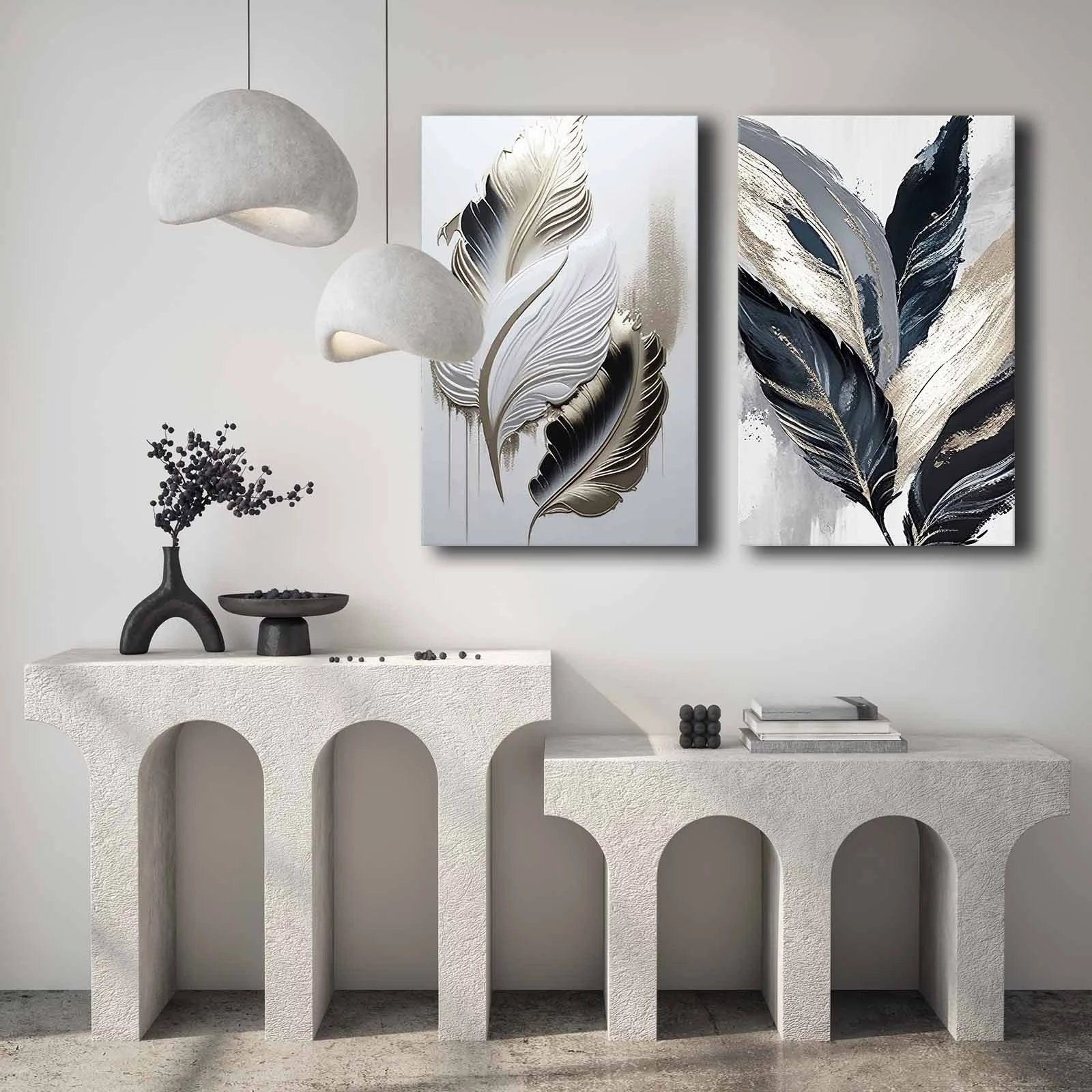 Pikturë dekorative në kanavacë (2 copë), Wallity, 2P4570GSC-016