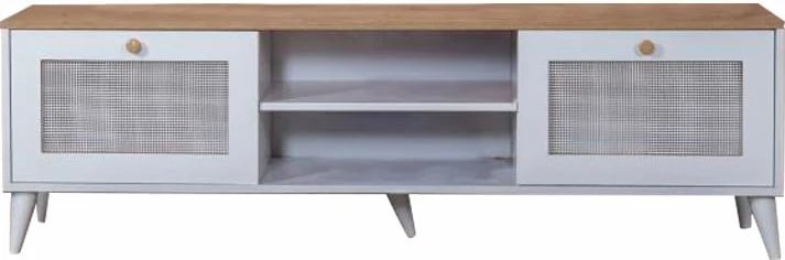 Komodë TV Skye Decor, Calvin, e bardhë dhe lis