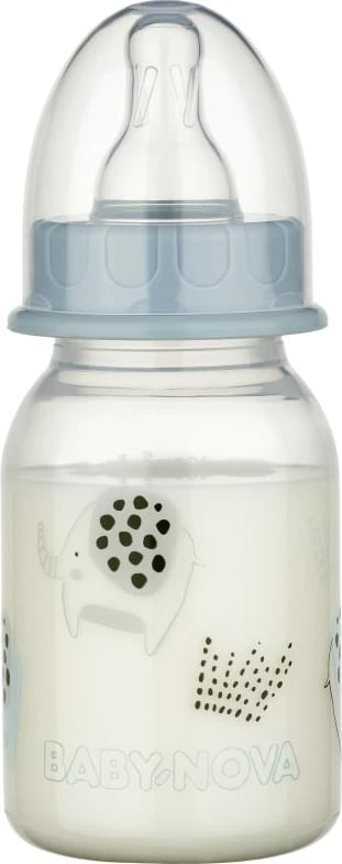 Shishe PP e drejtë me qafë standarde Baby Nova, 120 ml