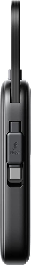 Powerbank Joyroom JR-PBF17 10000mAh 22.5W me kabllo USB-C të integruar + kabllo USB-C 25cm, e zezë