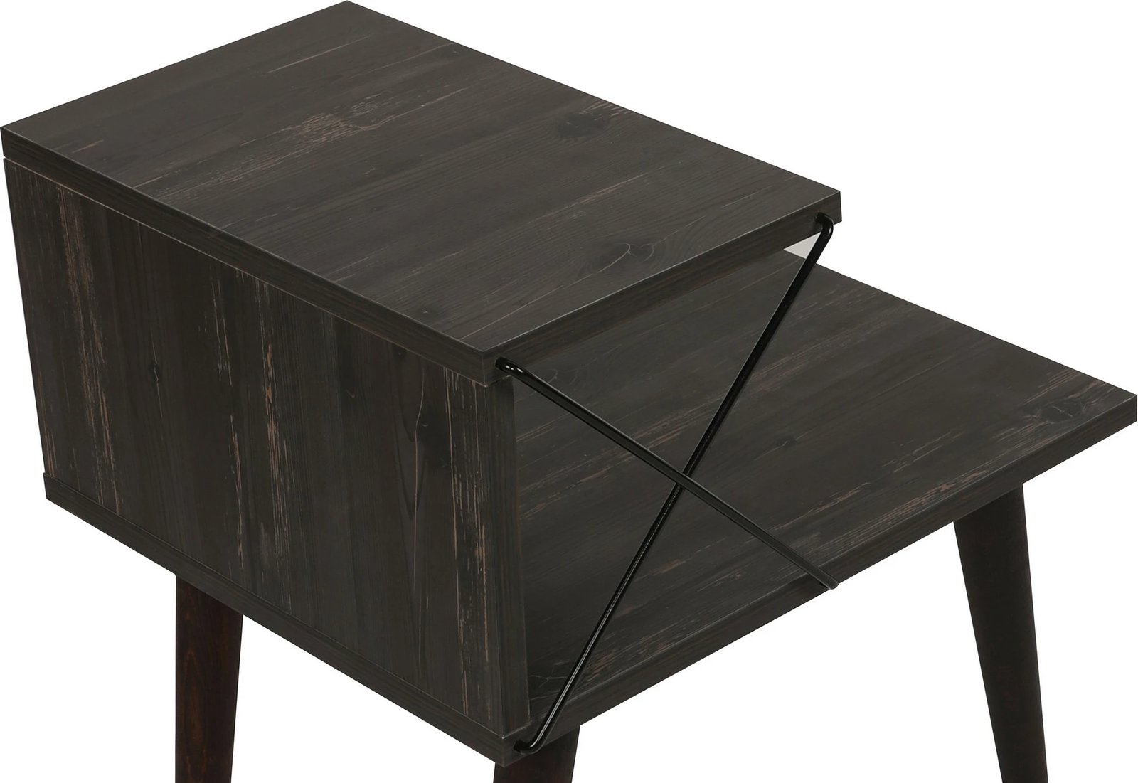 Komodinë natës Hanah Home, Cross, ngjyrë kafe e errët