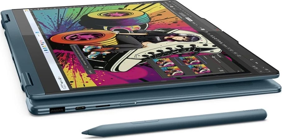 Laptop 2-në-1 Lenovo Yoga 7 14AKP10, AMD Ryzen AI 5 340, 16 GB RAM, 512 GB SSD, 14", Touchscreen, Teal