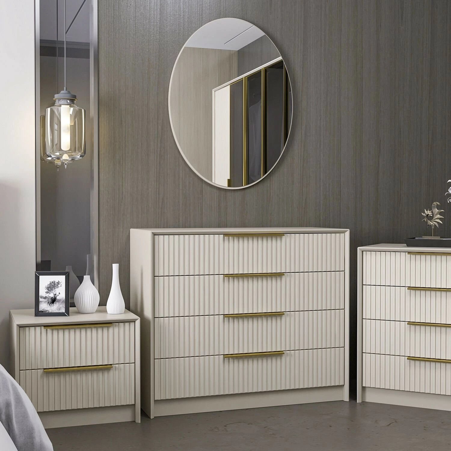 Komodë Hanah Home, Kale Luxe - 7940, ngjyrë gur