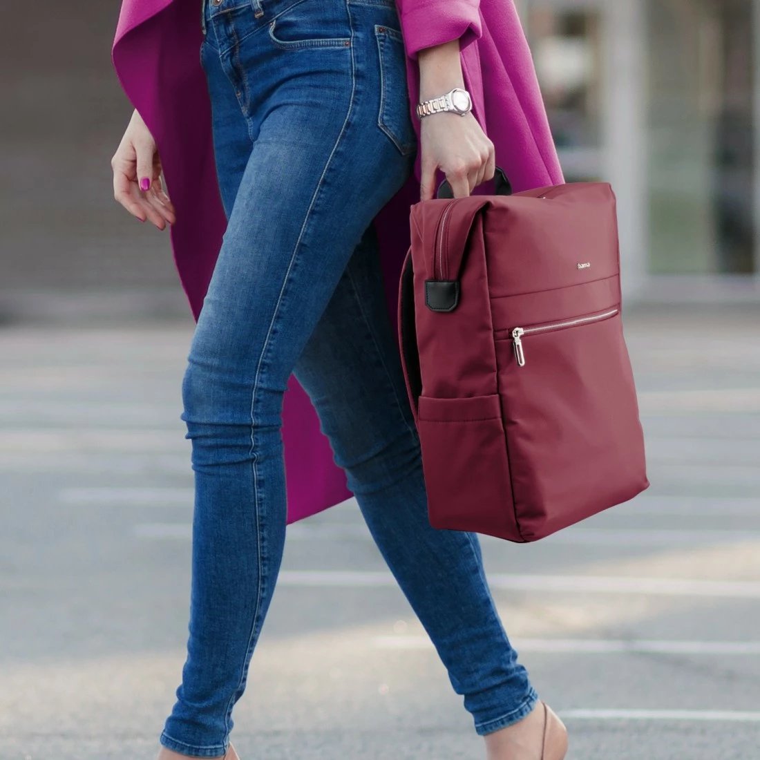 Çantë shpine Hama Ultimate 227060 për laptop 16.2 inç, e kuqe