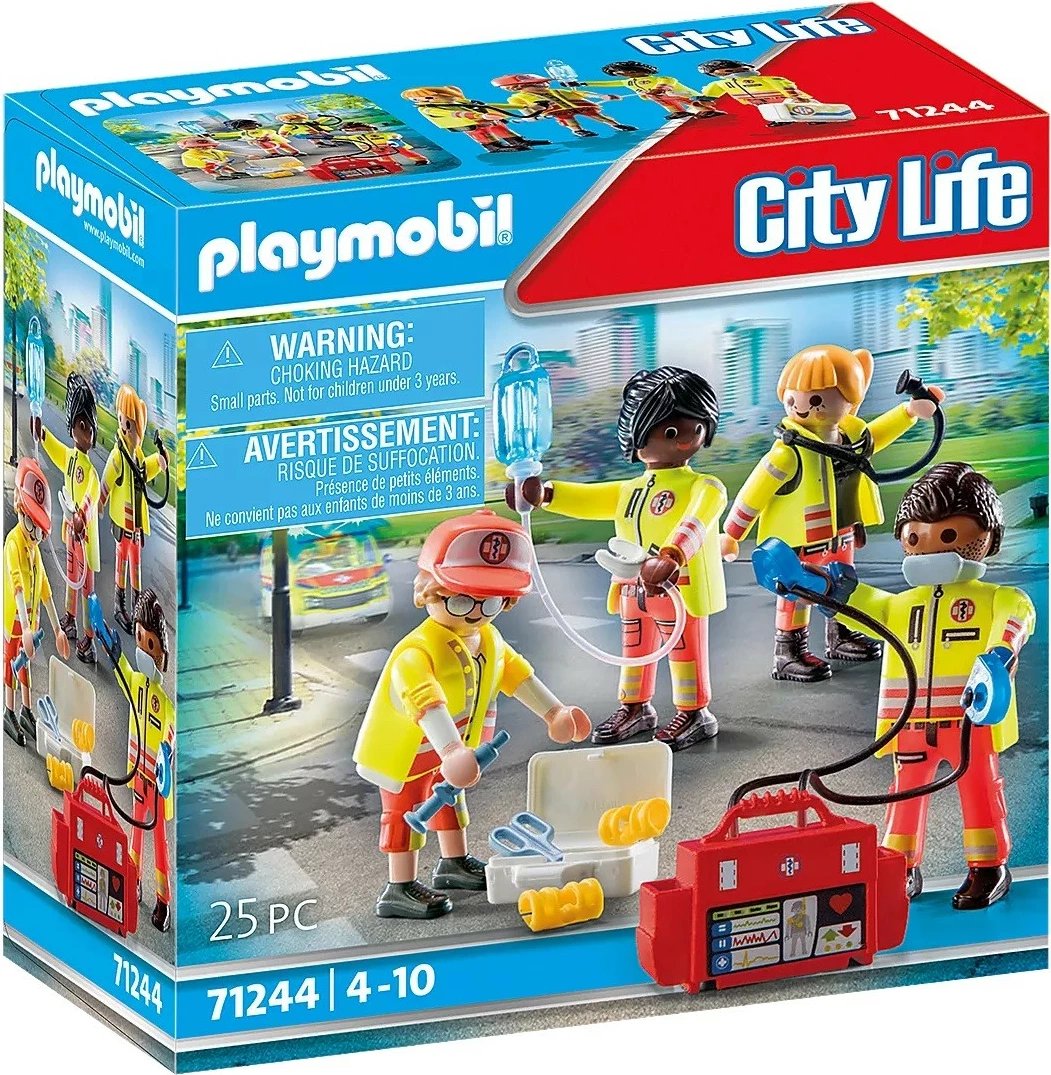 Set figurina Playmobil City Life Rescue Team 71244, 25 pjesë