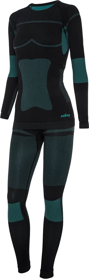 Të brendshme termoaktive për femra Viking, të zeza-jeshile