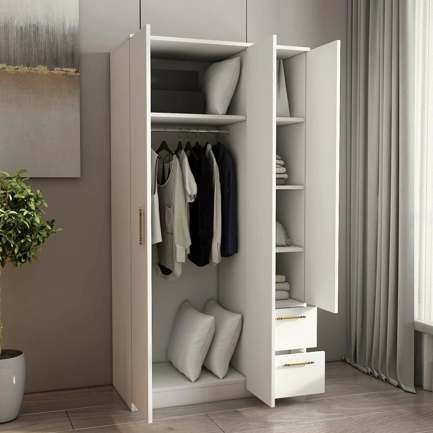 Dollap Skye Decor, ngjyrë e bardhë, Merlin