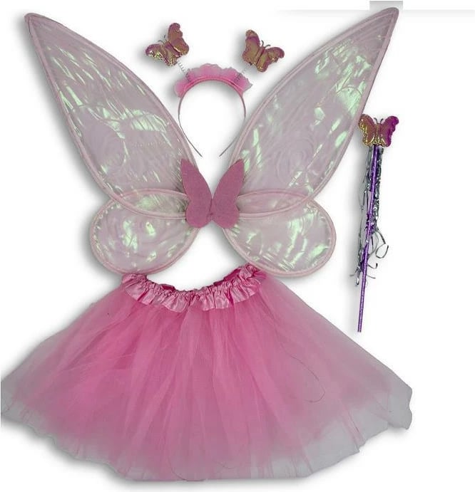 Set zanash me drita NEXT, tutu, krahë, shirit koke, shkop magjik, Rozë