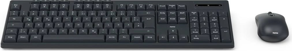 Set tastierë dhe maus pa kabllo Hama WKM-200, QWERTY, i zi
