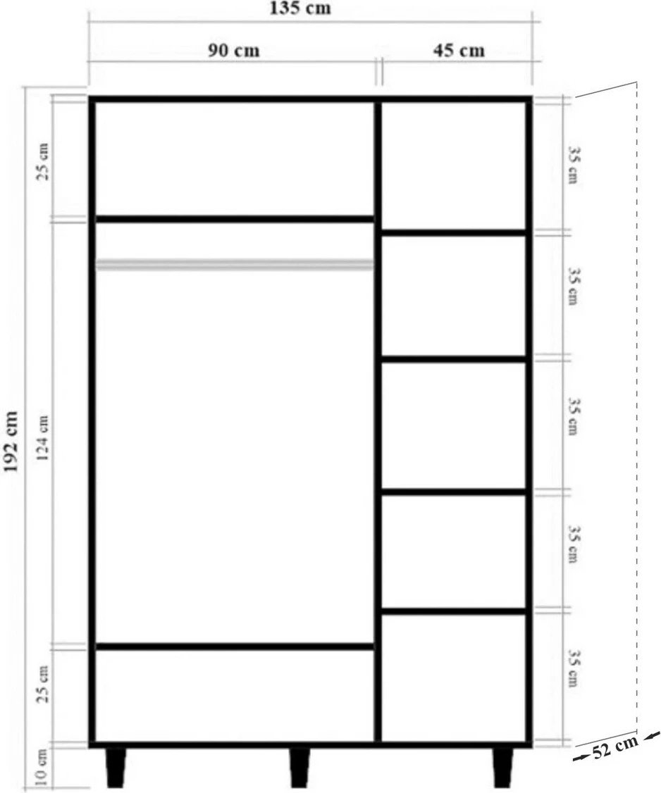 Dollap Hanah Home, Mode-421, ngjyrë sonoma oak