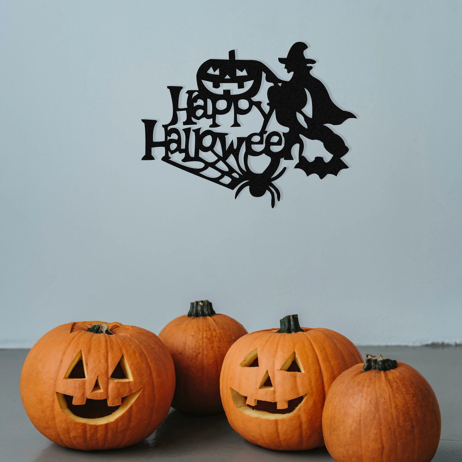 Aksesor muri dekorativ metalik Wallity, Halloween, 53x41cm, i zi