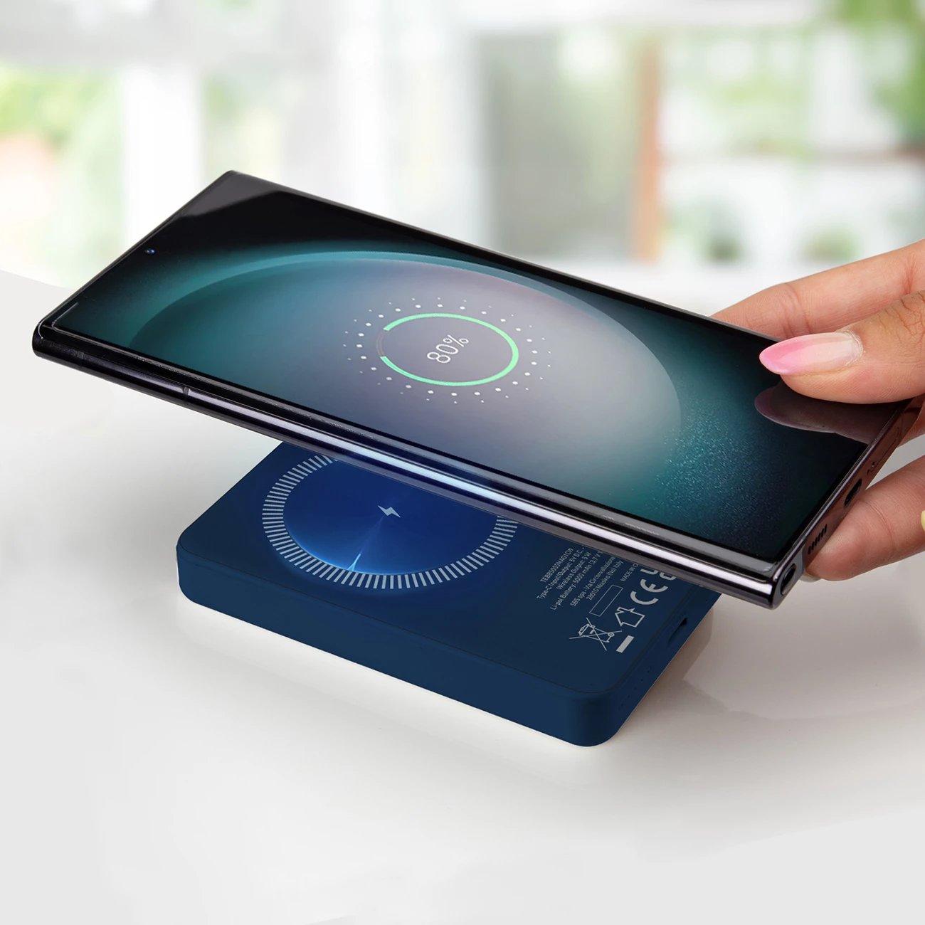 Powerbank SBS TEBB5000MAG1CB, 5000 mAh, MagSafe, Qi, USB-C, kaltër