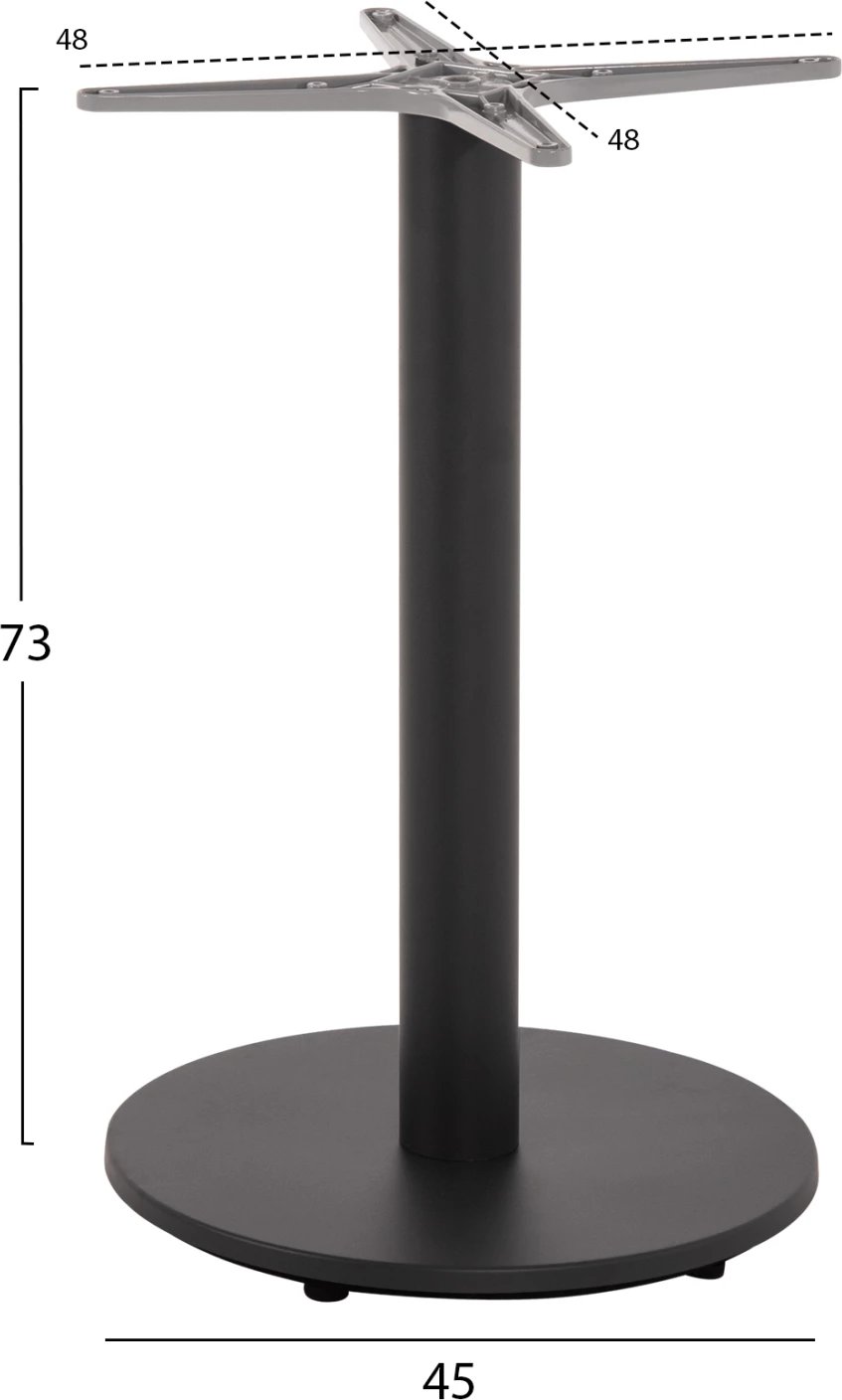 Bazë tavoline alumini, FH476.20, rrumbullake, ngjyrë gri, 48x48cm, kryq Φ45Χ73Hcm