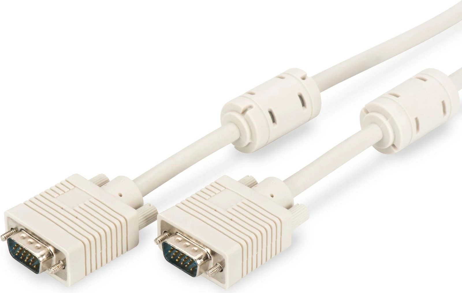 Kabllo VGA Digitus 5.0m mashkull-mashkull me bërthamë ferriti, e bardhë