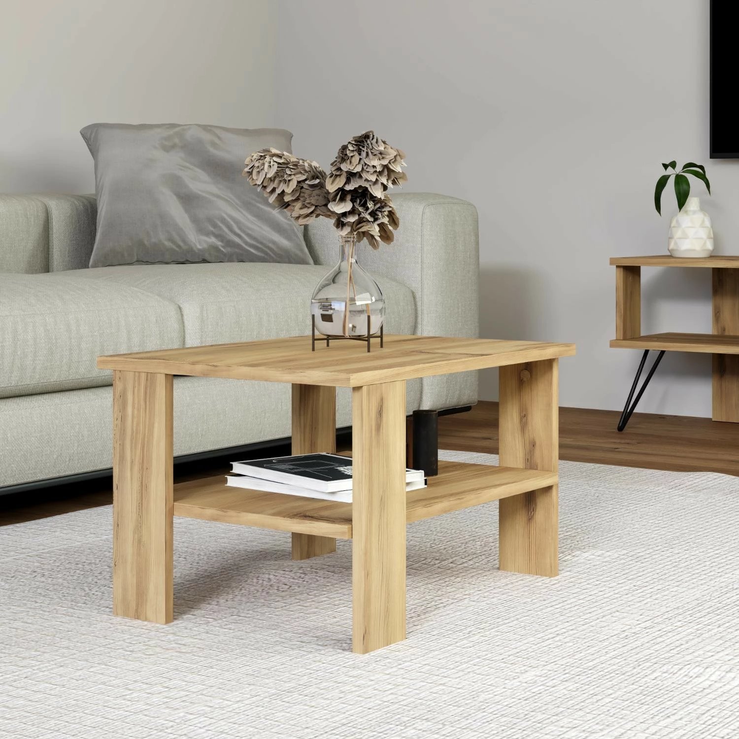 Tavolinë kafeje Hanah Home, Duama, ngjyrë lisi