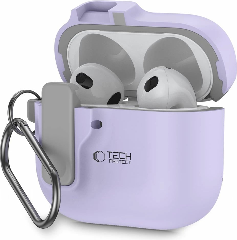 Mbështjellës Tech-Protect Slim Hook për AirPods 4, vjollcë