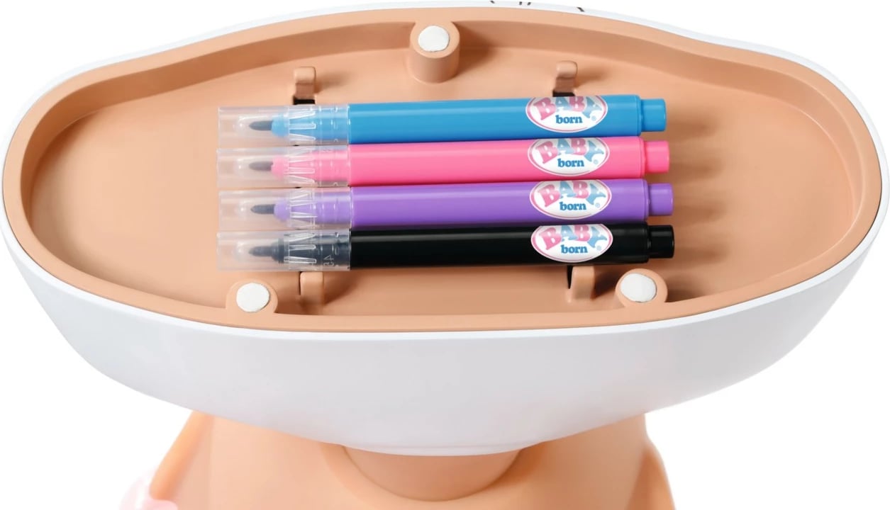 Kokë stilimi kukulle, Baby Born Little Sister 836033-116724, 22 cm, me set aksesorësh, flokë rozë