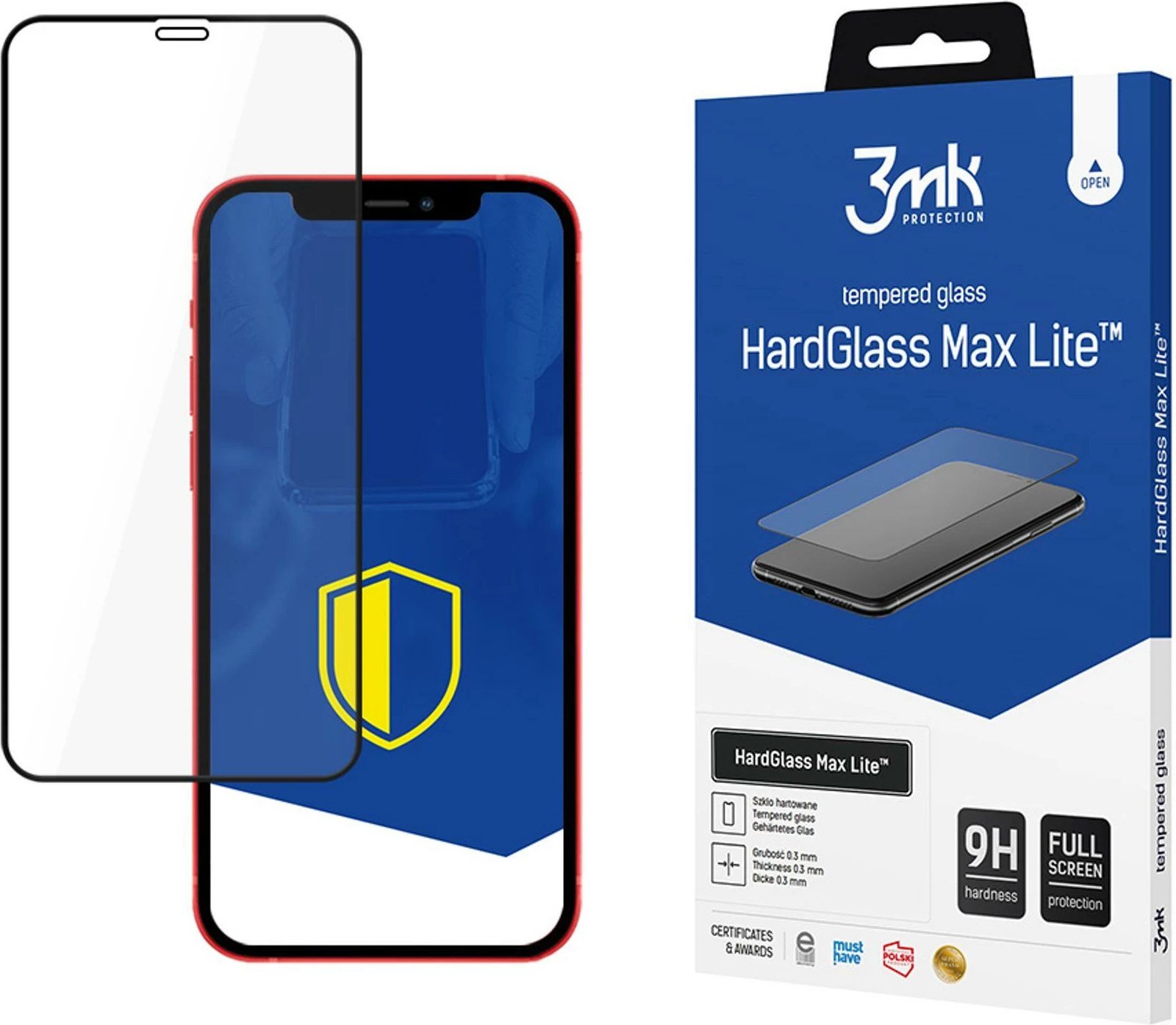 Mbështjellës xhami i temperuar 3mk HardGlass Max Lite për iPhone 12 mini, Transparent