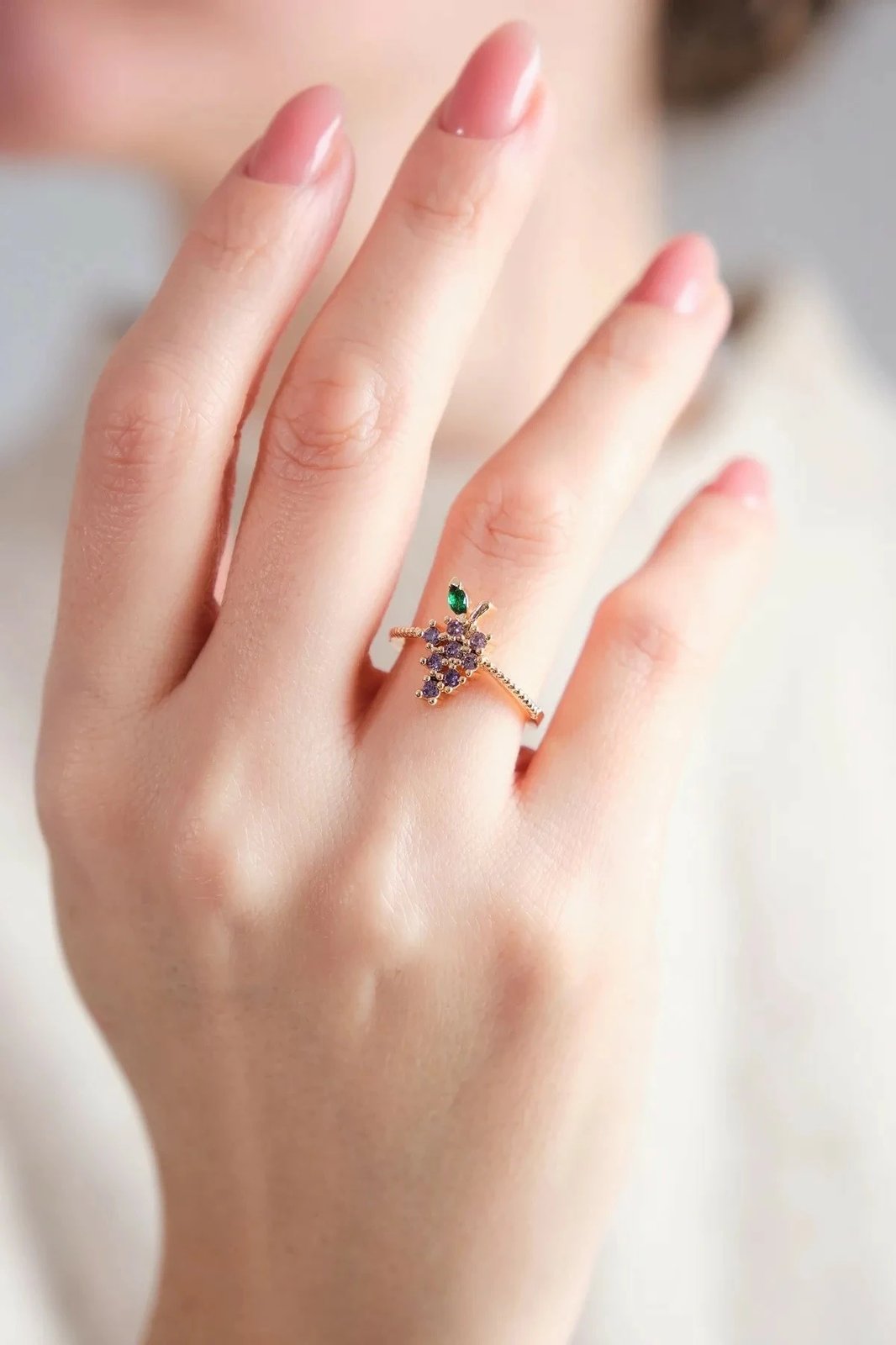 Unazë Jumeon, ngjyrë ari, me gur zirkon